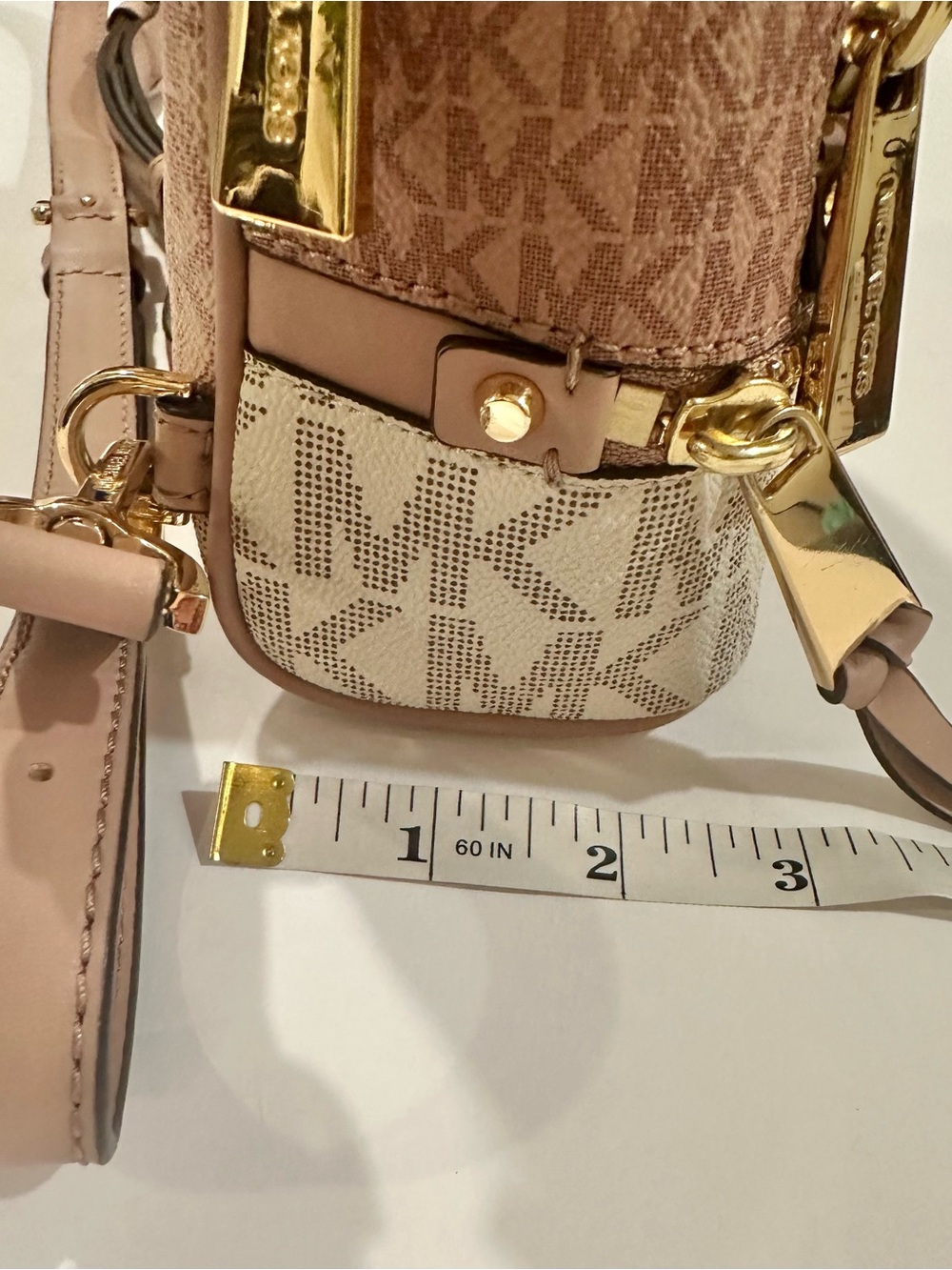 Michael Kors Mini Backpack Pink Vanilla Color Block Rhea Mini - Picture 4 of 15